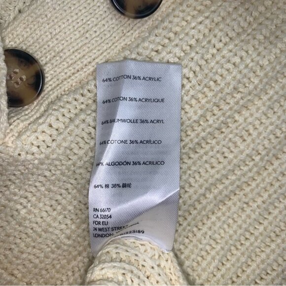 BDG Urban Outfitters Taylor Collared Sweater Size XS Cream Pink Cropped  Knitted - Picture 9 of 9